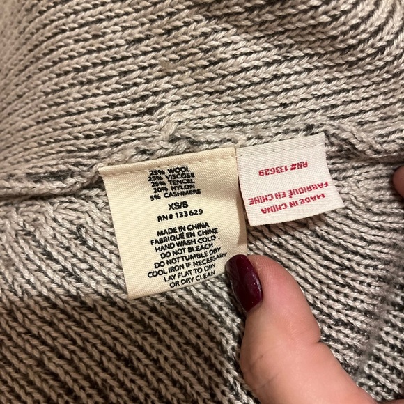 Anthropologie Yoon Boho Knit Poncho Cape Sweater, size XS/S - Picture 7 of 9